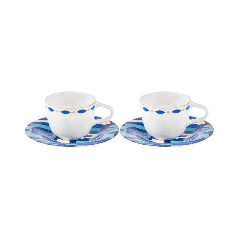 Karaca Fine Pearl Azur Set of 2 Coffee Cups 100 ml