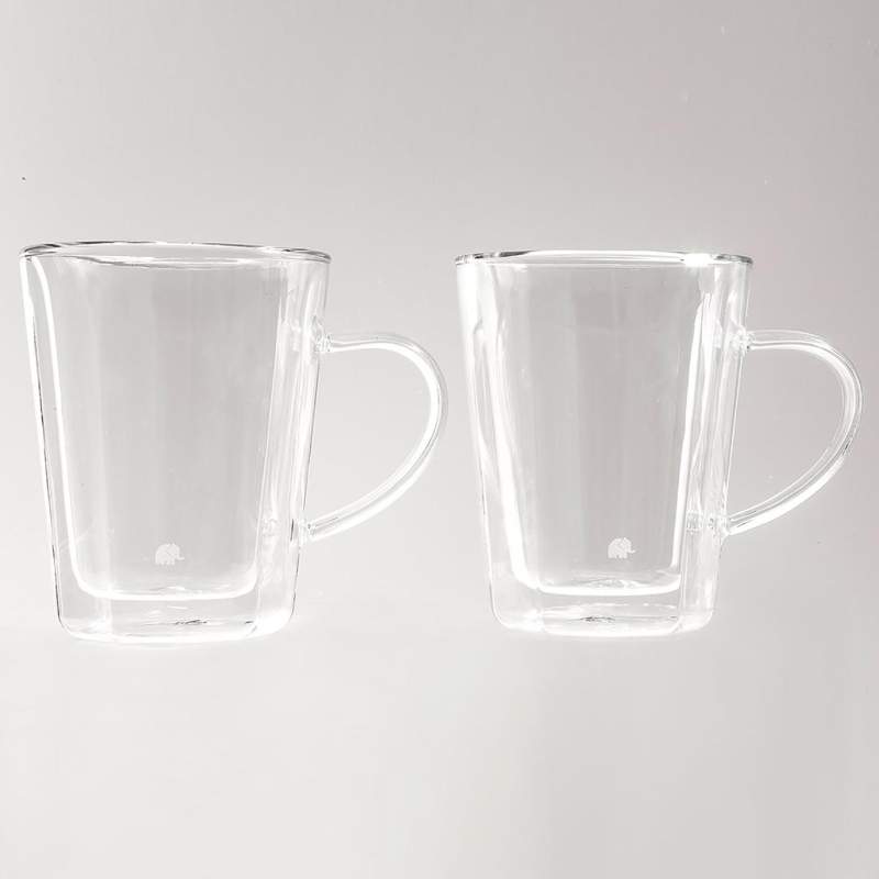 Jumbo Glory Double Wall Double Walled 2 Pcs Patterned Glass 280 ml