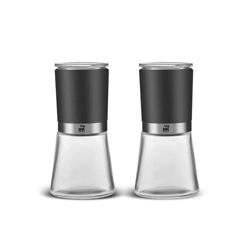 Karaca Afra Black Glass Double Spice Mill 13 cm