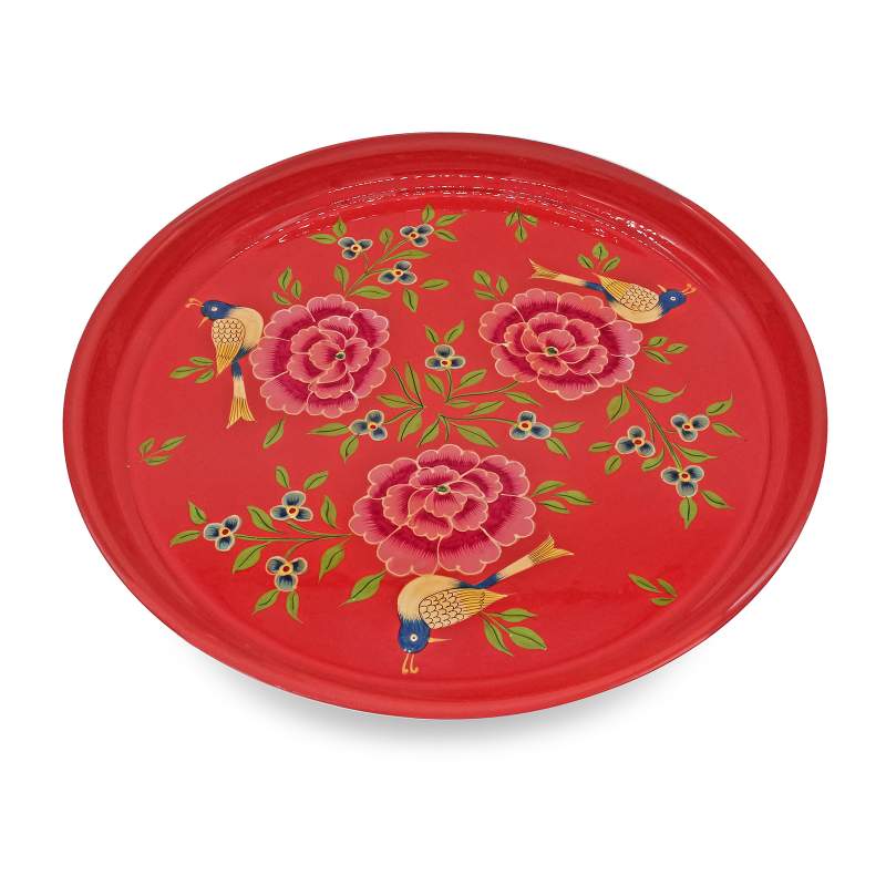 3rd Culture Bird Orange Round Tray
