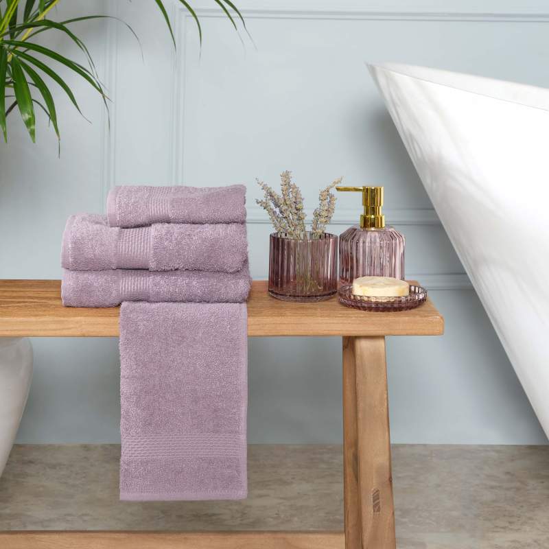 Karaca Home Vicente Plum 100% Cotton Set of 4 Towels