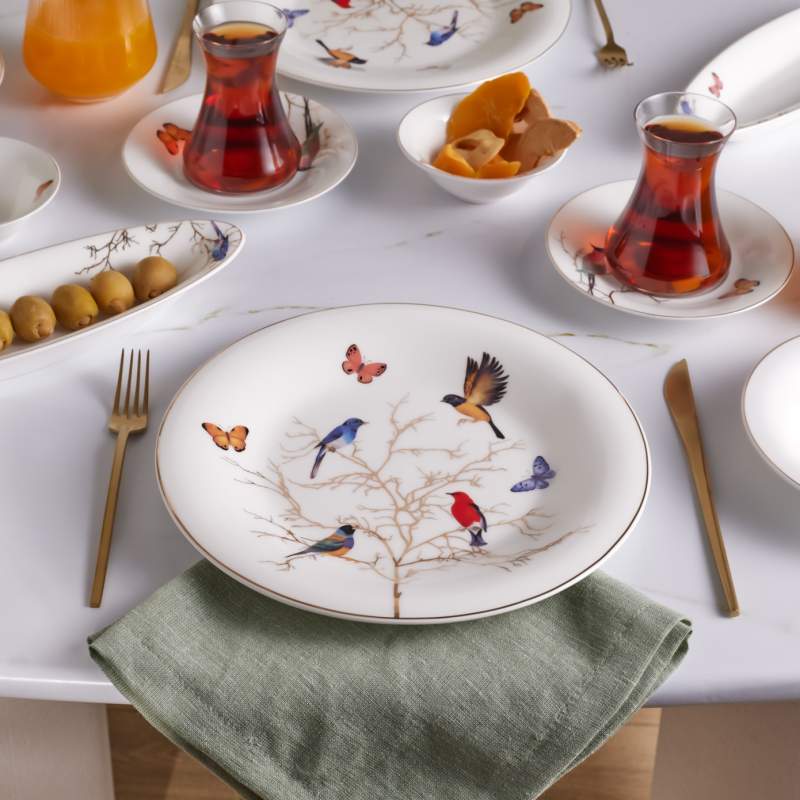 Karaca Grace Fine Pearl 26 Pieces Breakfast/Serving Set for 6 Persons White