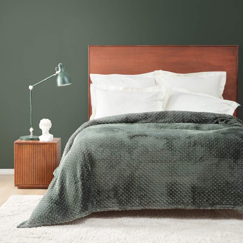 Karaca Home Alice Khaki Single Bud Wellsoft Blanket Karaca Home Alice Khaki Single Bud Wellsoft Blanket
