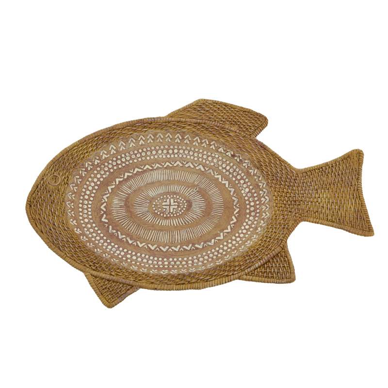 Karaca Home Melenie Fish Straw Look Decorative Plate Karaca Home Melenie Fish Straw Look Decorative Plate