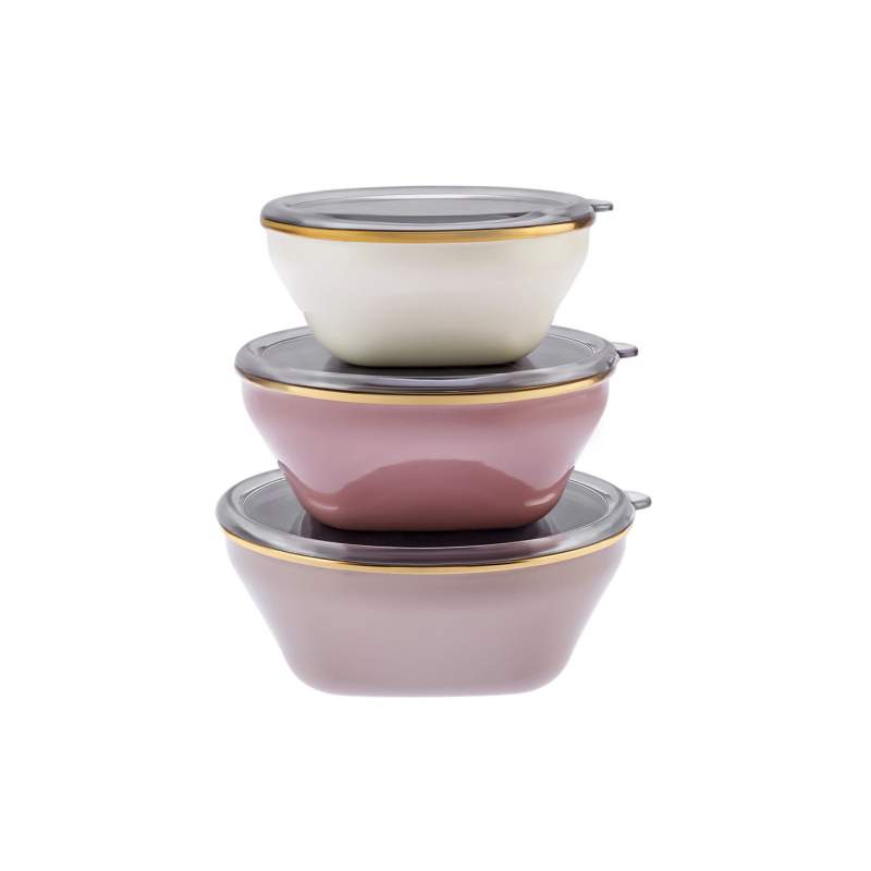 Karaca Fancy Hide/Heat Soft Enamel Storage Container Set of 3