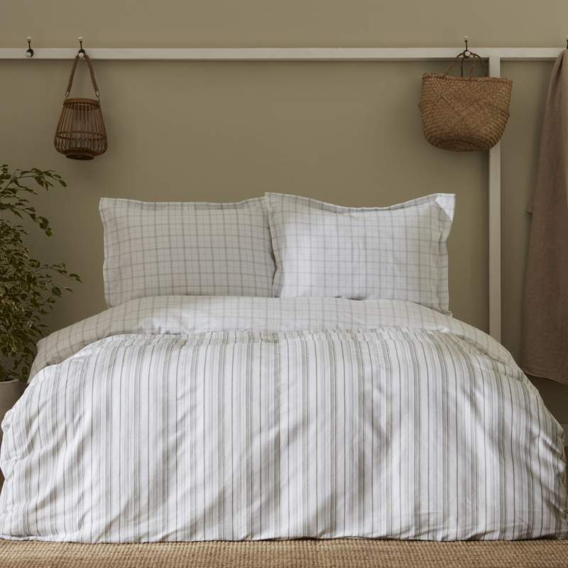 Karaca Home Doğasever Geo Cotton Transformation Double Duvet Cover Set Khaki