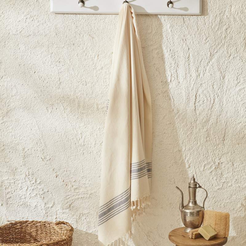 Karaca Home Minka 100% Cotton Peshtemal 90x160 cm Navy Blue Karaca Home Minka 100% Cotton Peshtemal 90x160 cm Navy Blue