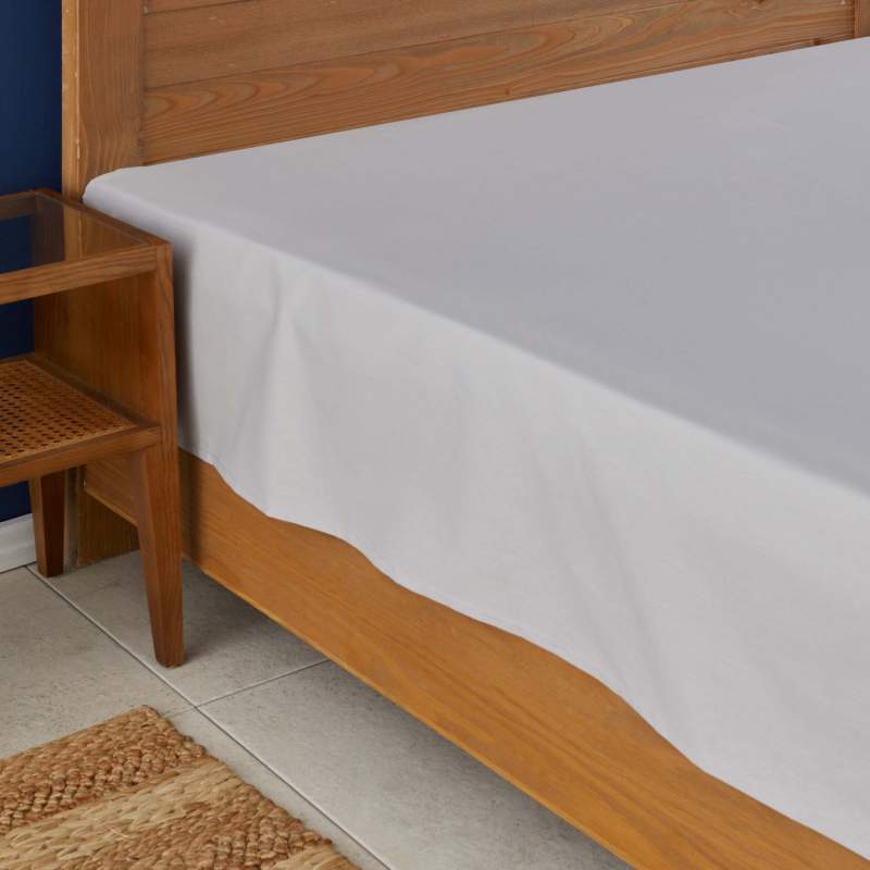 Nautica Home Gray 100% Cotton Single Bed Sheet