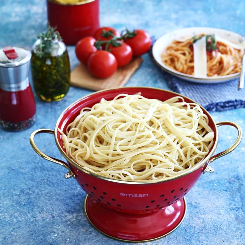 Emsan Troy Enamel Strainer Red 22 cm