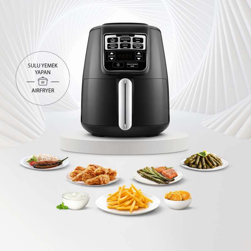 Karaca Air Pro Cook XL 2 in 1 Talking Airfryer Black Chrome Karaca Air Pro Cook XL 2 in 1 Talking Airfryer Black Chrome