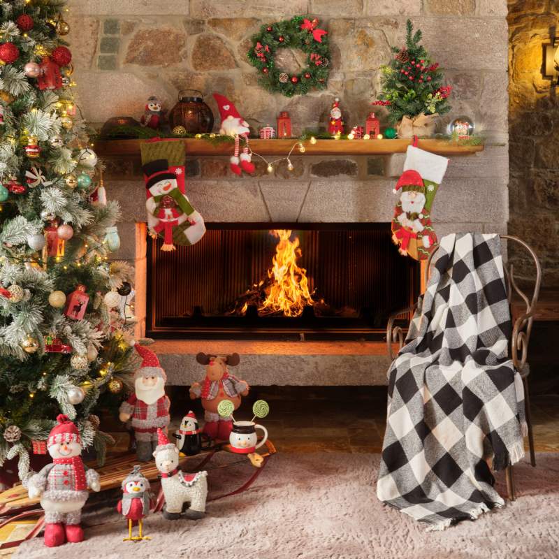 Karaca Home Mountain Black and White Tv Blanket Karaca Home Mountain Black and White Tv Blanket