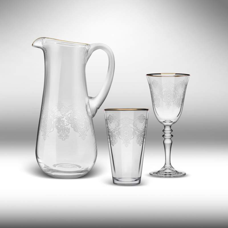 Karaca Graceful 25 Piece Glass Set Gold