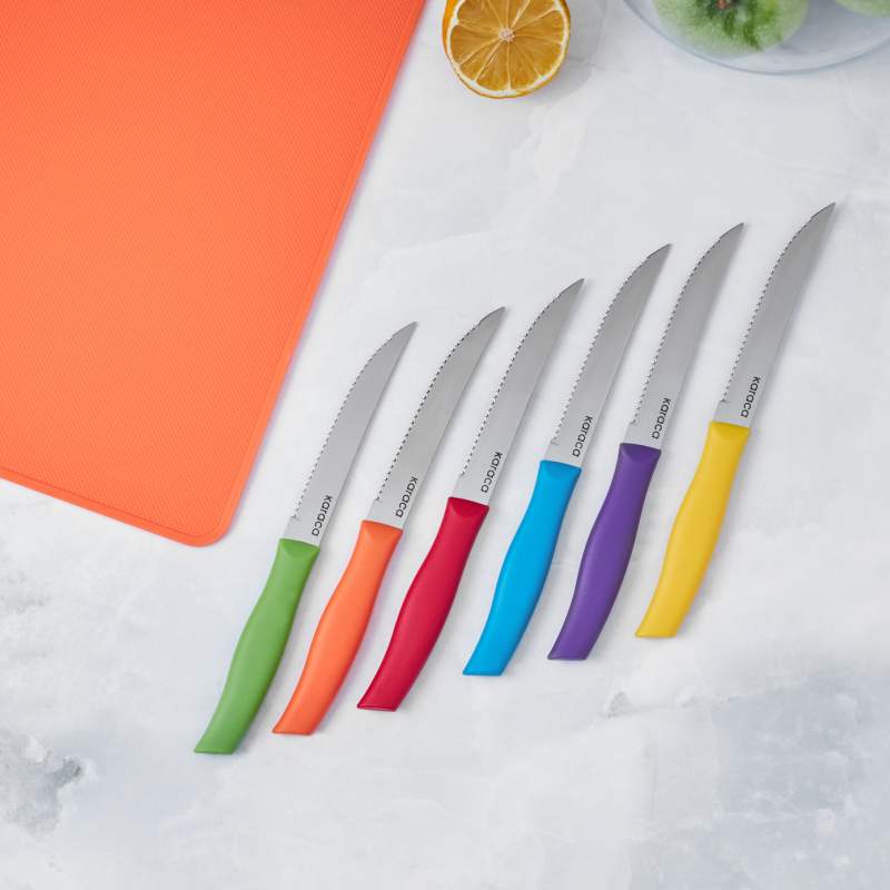 Karaca Charming Cutting Board 6 Piece Knife Set with Gift