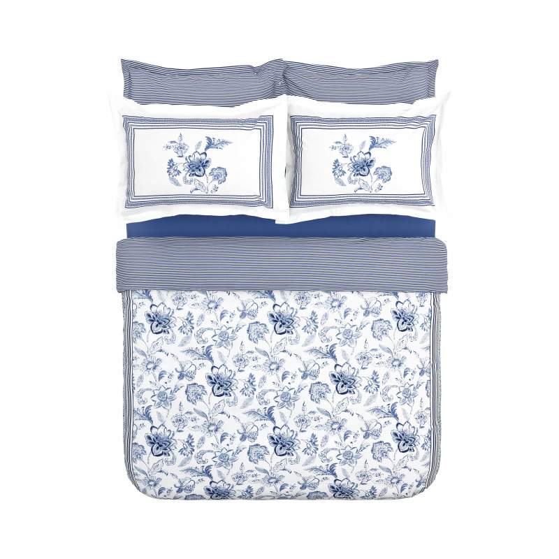 Karaca Home Estrela 100% Cotton Double Duvet Cover Set Blue Karaca Home Estrela 100% Cotton Double Duvet Cover Set Blue