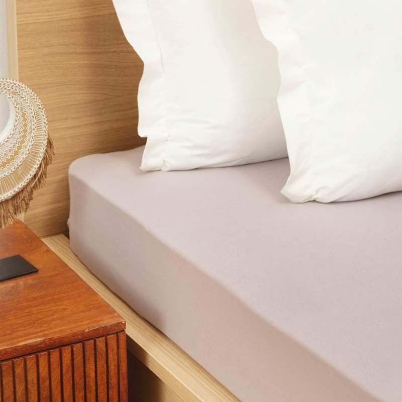 Karaca Home Combed Cotton Fitted Sheet Double Beige 160x200+30 cm