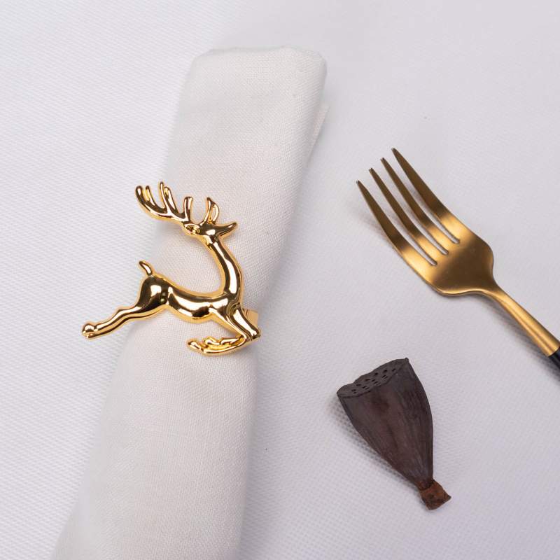 Karaca Home Deer Gold 2 Pack Napkin Ring Karaca Home Deer Gold 2 Pack Napkin Ring