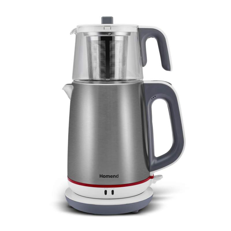 Homend Royaltea 1751H Inox White Tea Maker with Glass Infuser Homend Royaltea 1751H Inox White Tea Maker with Glass Infuser
