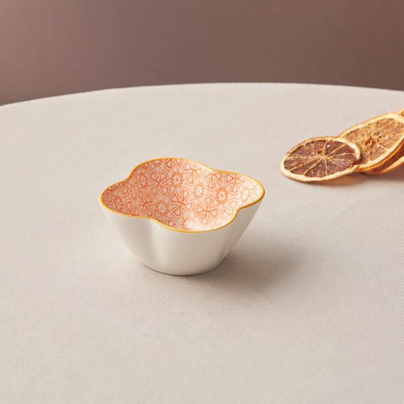 Karaca Floral Orange Clover Snack Plate 10 cm