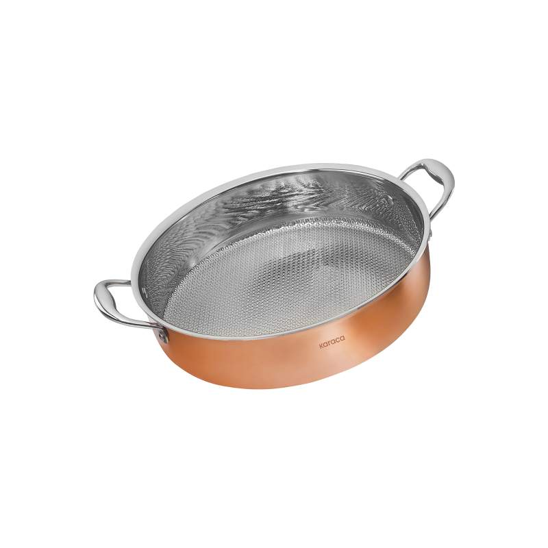 Karaca 3 Ply Power Steel Copper Low Pot 24 cm