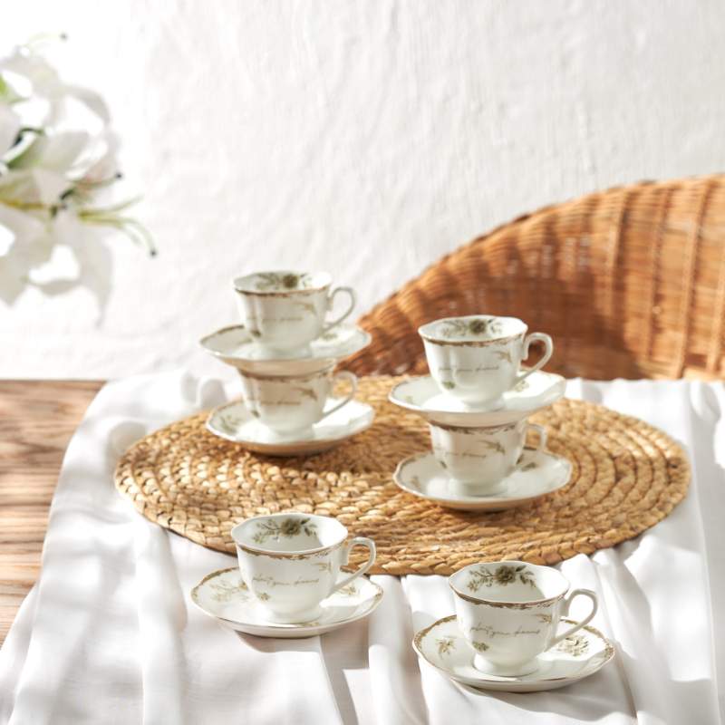 Karaca Antique Set of 6 Coffee Cups 80 ml