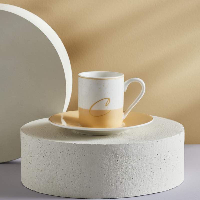 Karaca Letter C Single Porcelain Coffee Cup 100 ml