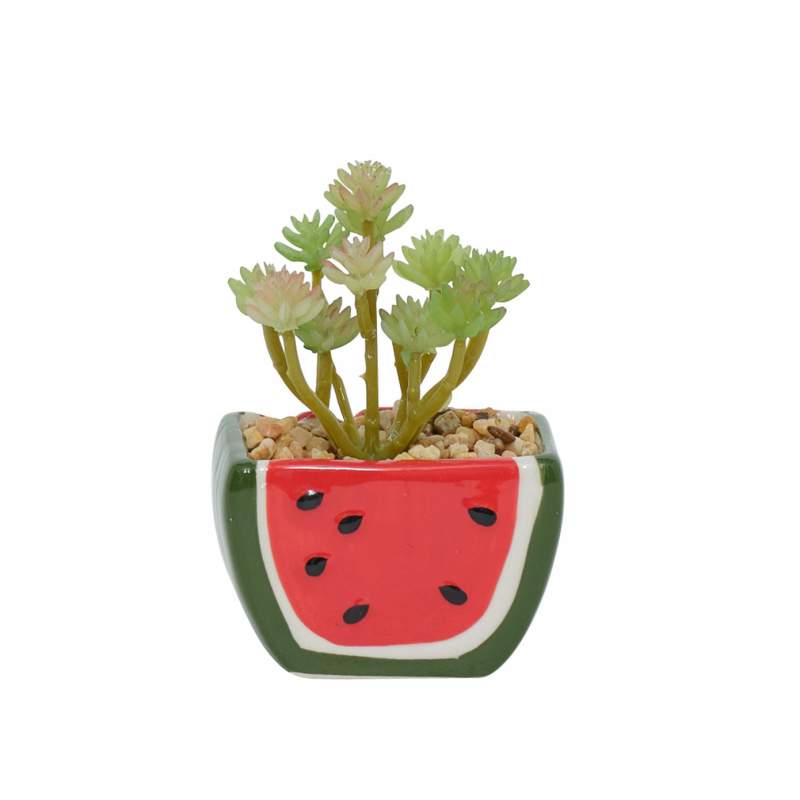 Karaca Home Watermelon Potted Artificial Succulent Karaca Home Watermelon Potted Artificial Succulent