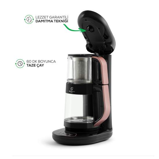 Karaca Caysever Robotea 3 in 1 Talking Tea Maker Kettle and Filter Coffee  Brewing Machine Rosegold - KARACA EUROPE