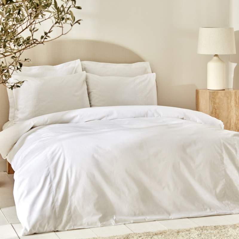 Karaca Home White Collection Puff 100% Cotton Double Duvet Cover Set White
