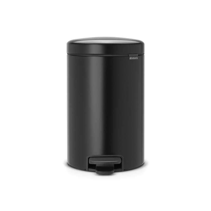Brabantia 001-01-Newicon Matt Black Pedal Trash 12L