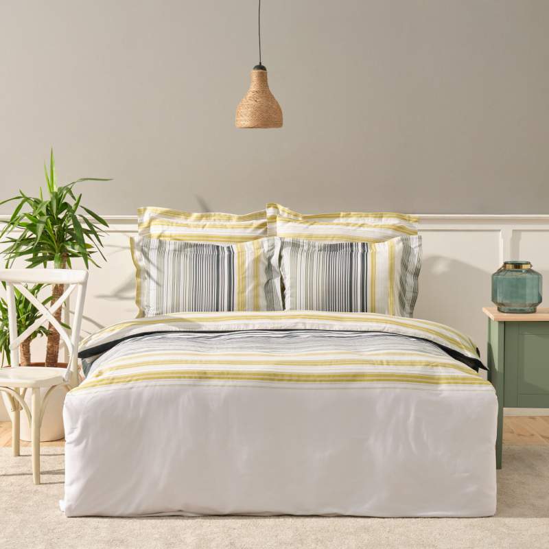 Karaca Home Nolan 100% Cotton Satin Double Duvet Cover Set Green Karaca Home Nolan 100% Cotton Satin Double Duvet Cover Set Green