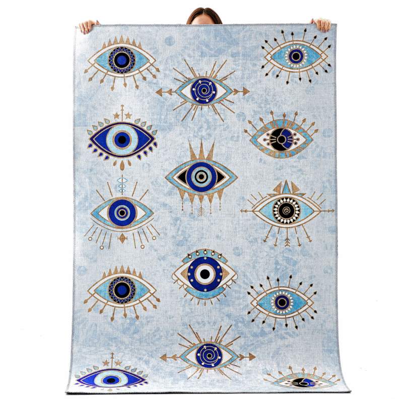 Cashmere Carpet Decorative Art Kitchen Evil Eye 80x300 cm