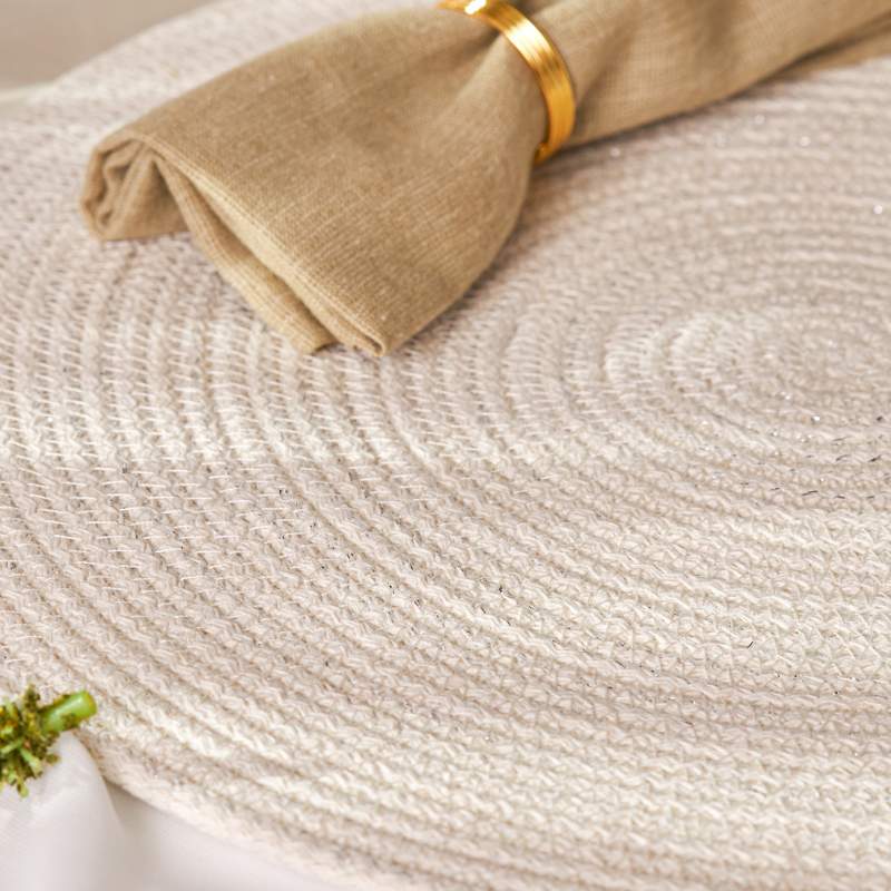 Emsan Glitter Placemat Round Platinum