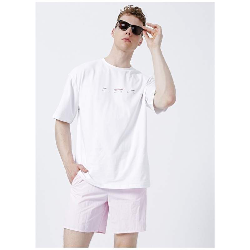 Factory Fab-5 Normal Waist Standard Fit Plain Pink Men's Shorts Swimwear