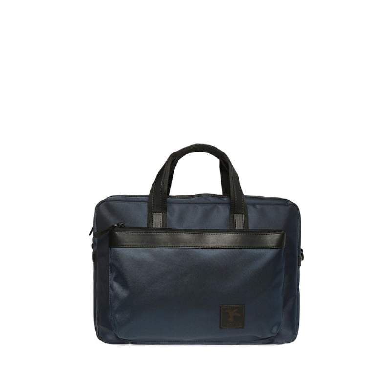 Factory Navy Blue Zippered Laptop Bag 01FB1021-L