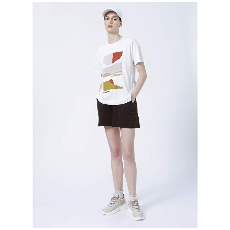 Factory Ying Elastic Basic Plain Brown Women's Shorts