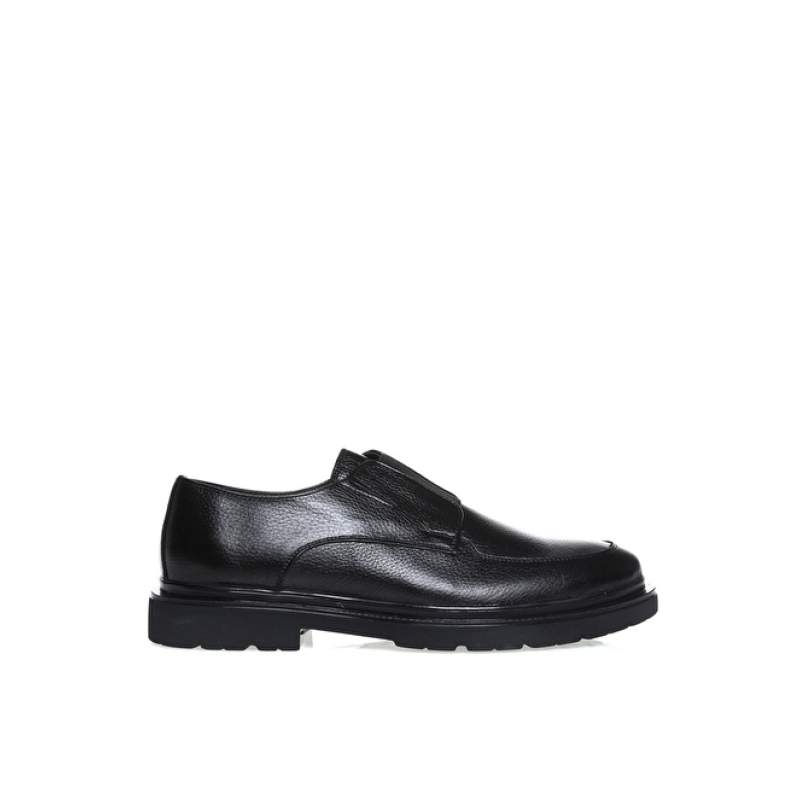 Factory Leather Black Men's Casual Shoes CASTELLA Factory Leather Black Men's Casual Shoes CASTELLA