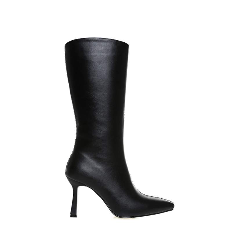 Tvorničke crne ženske čizme na dugu petu TERNI