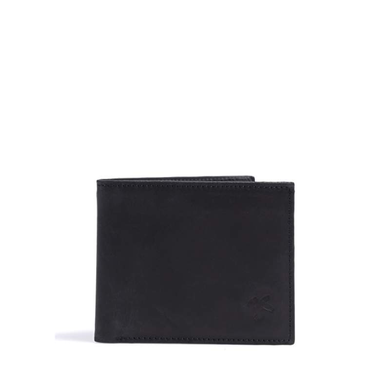 Tvornički crni muški kožni novčanik Frk302