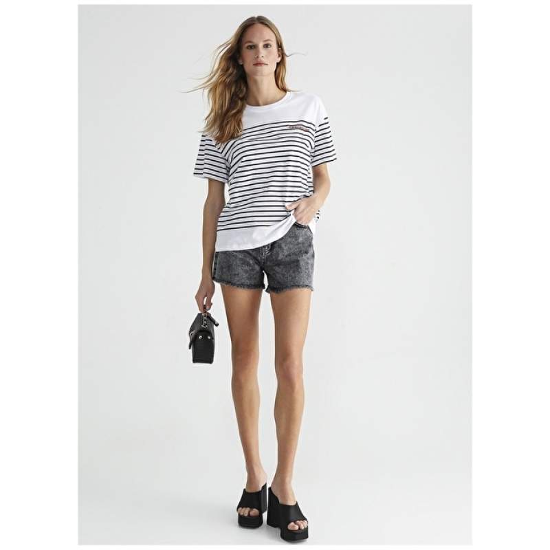 Factory Normal Waist Basic Anthracite Women's Shorts KALE