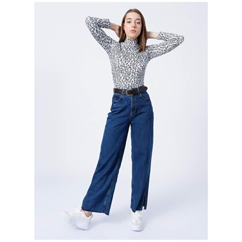 Factory High Waist Basic Bootcut Blue Women's Denim Pants RIYAL