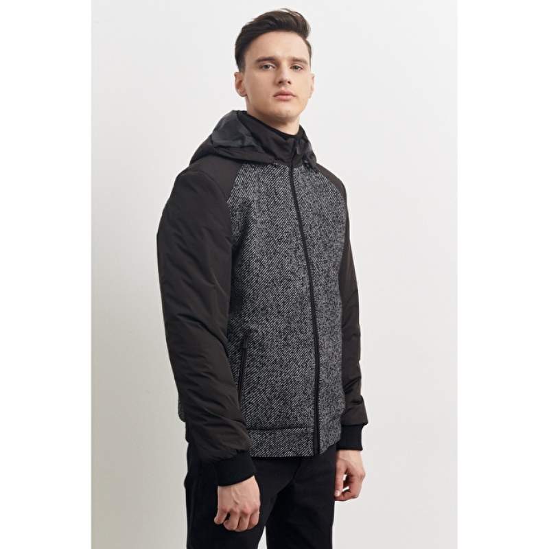 Standard Fit Detachable Hooded Stand Collar Coat Standard Fit Detachable Hooded Stand Collar Coat