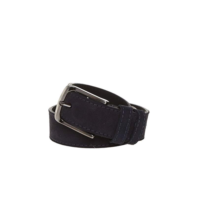 Factory Men's Nubuck Navy Blue Belt