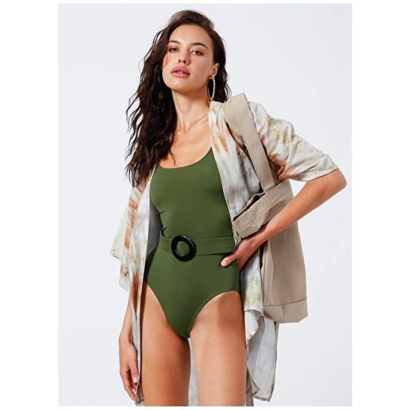 Factory White - Brown Women's Kaftan MRV-21