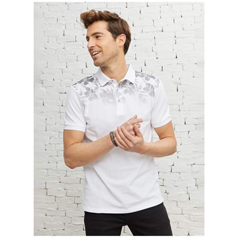 Altınyıldız Classics Polo Neck White Men's T-Shirt 4A4823200022