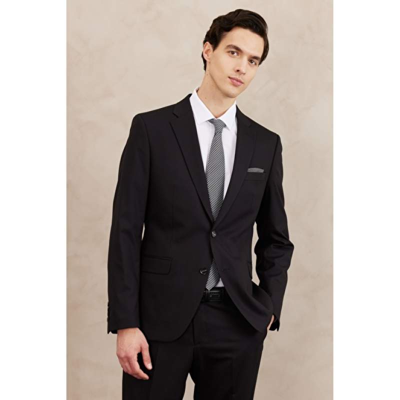 Regular Fit Regular Cut Mono Collar Suit