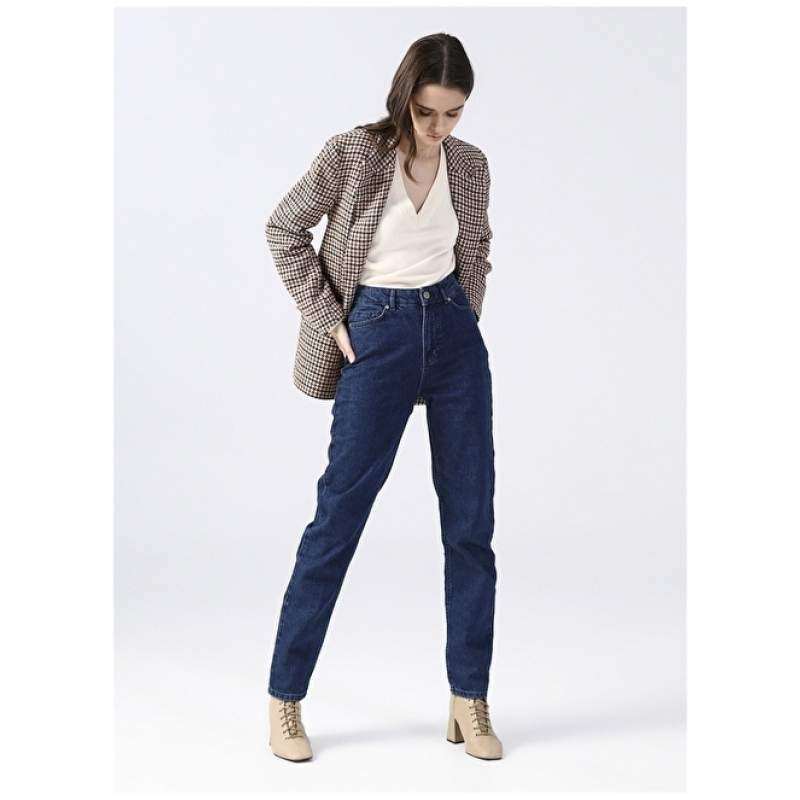 Factory High Waist Indigo Mom Fit Women Denim Pants TERRA-2 Factory High Waist Indigo Mom Fit Women Denim Pants TERRA-2