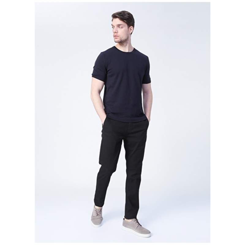 Factory Low Waist Slim Leg Black Men's Chino Pants STOP