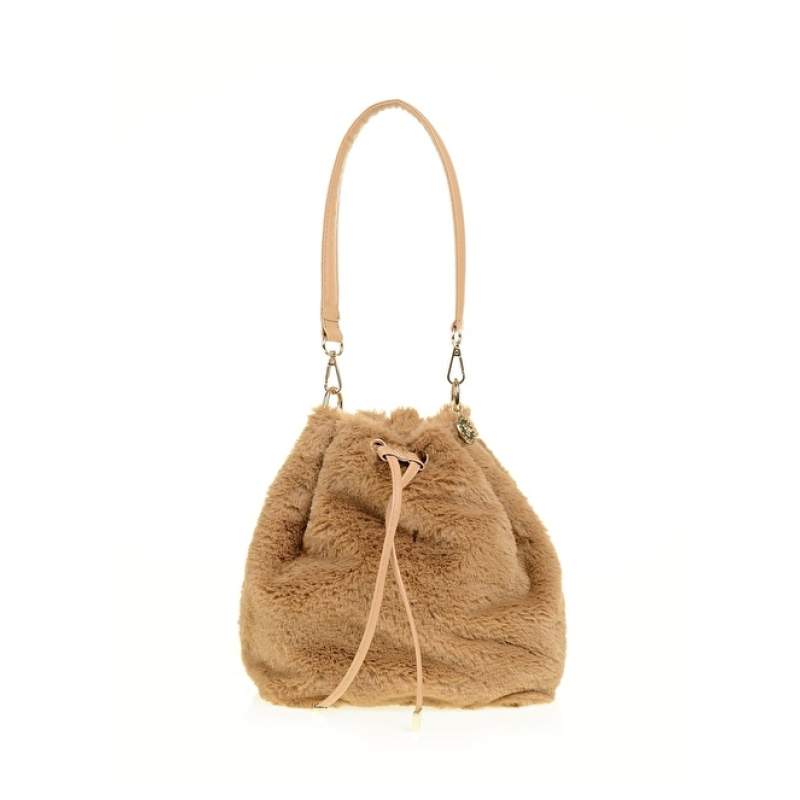 Factory Camel Hair 23x26x14 Women's Tote Bag PLUSH-VELHA Factory Camel Hair 23x26x14 Women's Tote Bag PLUSH-VELHA