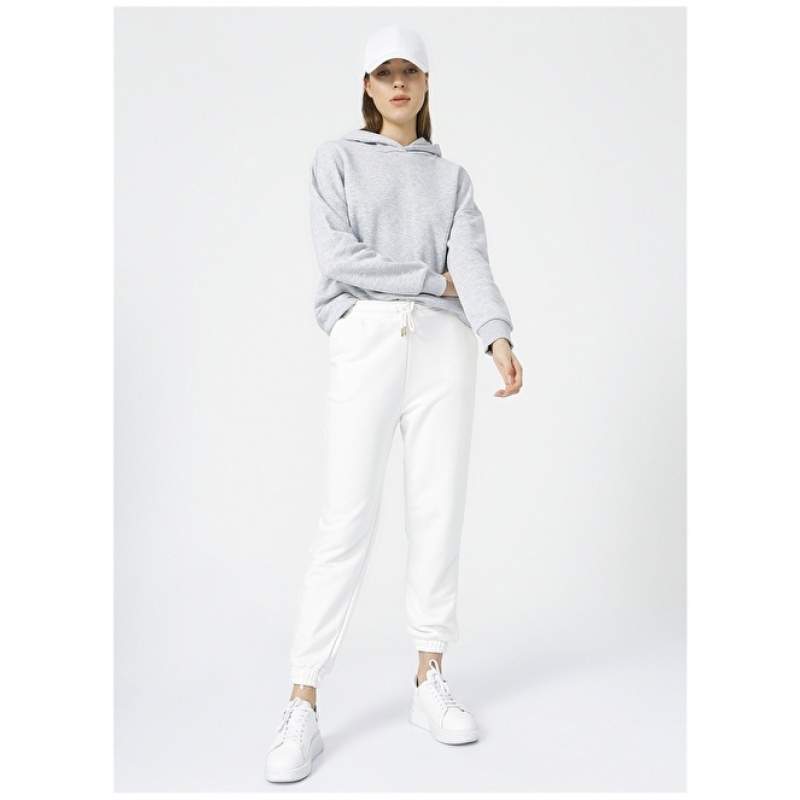 Factory High Waist Ecru Women's Ecru Sweatpants - FIKA