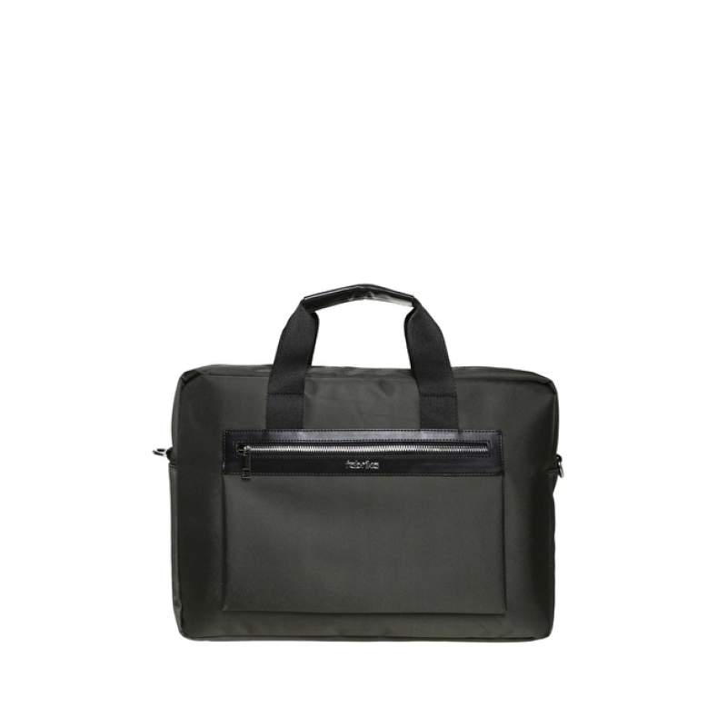 Factory Khaki Zipper Laptop Bag 01FB1036